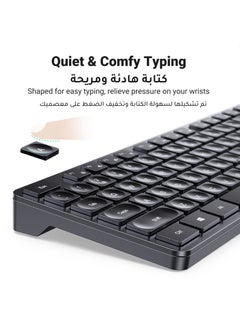 Wireless Keyboard English/Arabic and Mouse Combo, 2.4G Ergonomic Computer Keyboard Mouse with USB Receiver for PC, Laptop, Desktop, 5 DPI Adjustable/104 Keys Number Pad, Silent Compact USB Mouse Keyboard Set Black - pnsku/N70001615V/45/_/1695298296/3567027a-41a5-4f78-a05e-3d14f3efcbd6