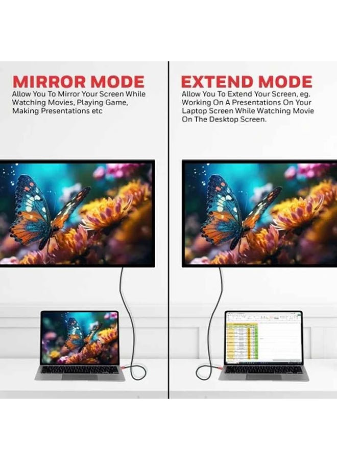 Honeywell - Type C to 2.0 HDMI Cable, 2Mtr(6.6ft), 4Kx2K@60Hz UHD Resolution, 18GBPS, High-Speed, Male to Male, Compatible with TV, Laptop, Type-C Smartphone, Projector, etc Red -Type C to HDMI - Image 1