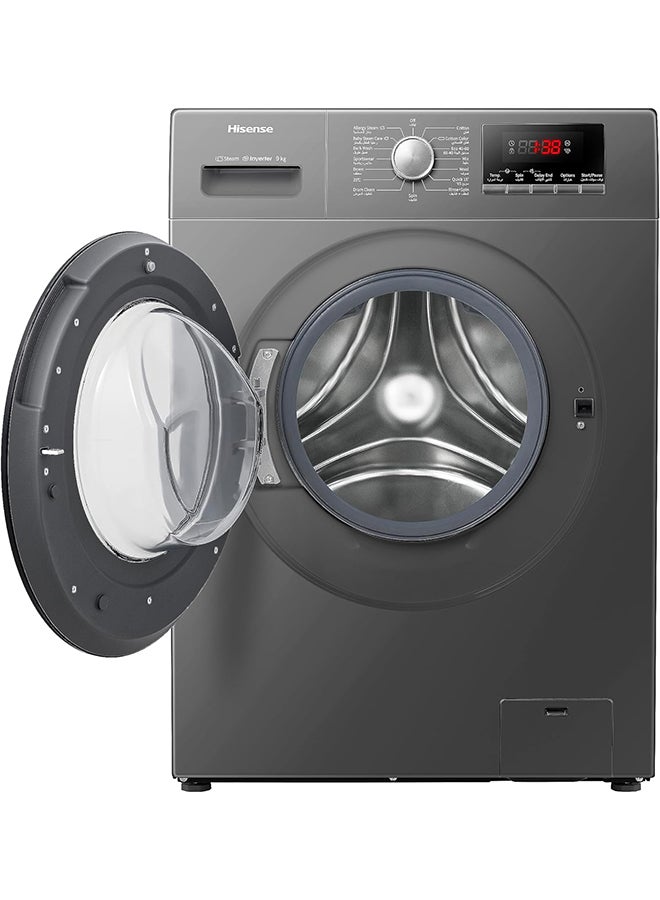 Hisense - Front Load Washing Machine 1400 RPM 9 kg WFPV9014EVMT Titanium Grey - Image 1