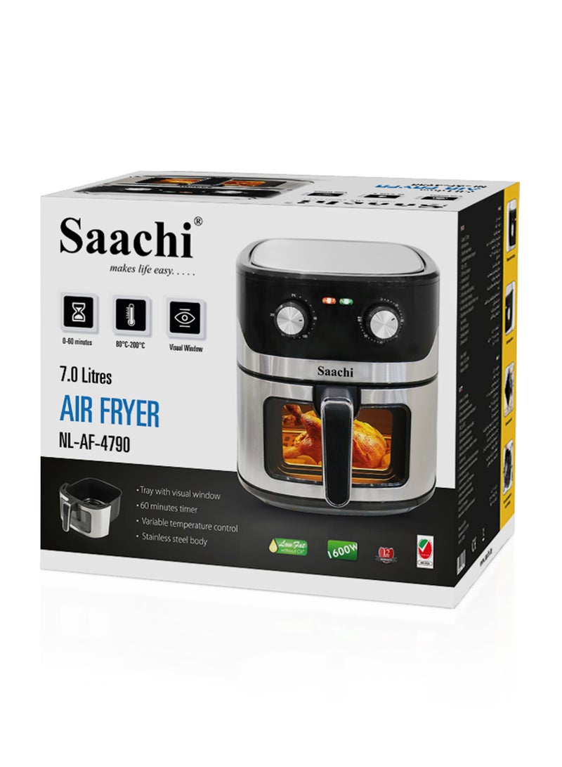 Saachi Air Fryer With Visual Window 7 L 1600 W NL-AF- 4790-BK Black - Image 4