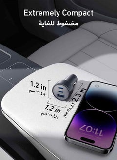 Anker Anker 335 Car Charger (67W ), USB-C1 ,USB-C2 -USB-A - Black  - Image 5