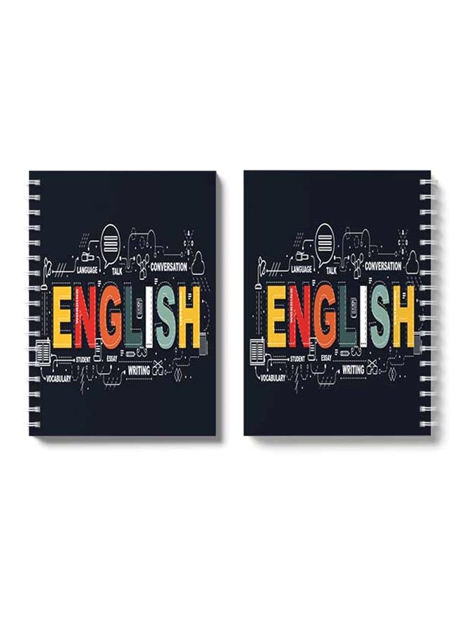 LOWHA - Spiral 60 Sheets School English Notebook Multicolour - Image 1