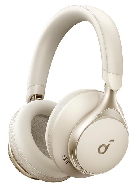 By Anker, Space One, Adaptive Active Noise Cancelling Headphones, 2X Stronger Human Voice Reduction, 40H ANC Playtime, App Control, LDAC Hi-Res Wireless Audio, Comfortable Fit, Bluetooth 5.3 - White