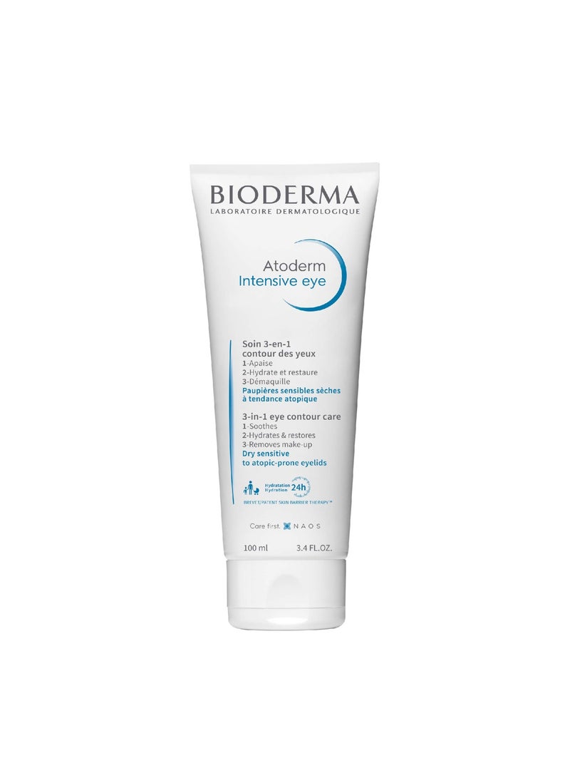 Bioderma Atoderm Intensive Eye 3In1 Makeup Removal Cream For Dry Sensitive To Atopic Irritated Eyelids 100ml  - Image 1