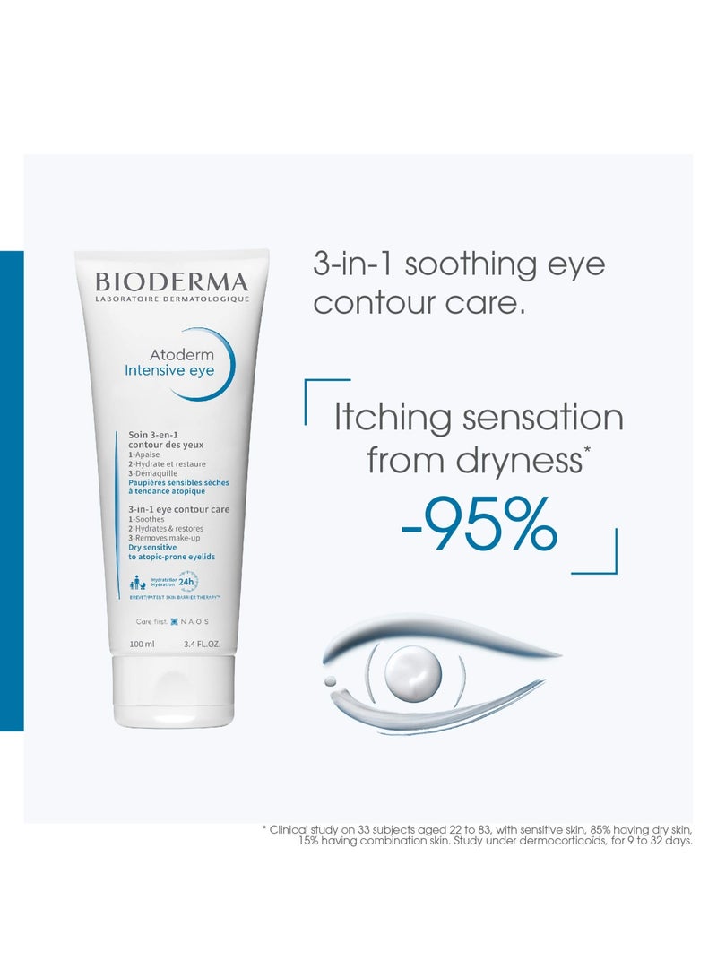 Bioderma Atoderm Intensive Eye 3In1 Makeup Removal Cream For Dry Sensitive To Atopic Irritated Eyelids 100ml  - Image 2