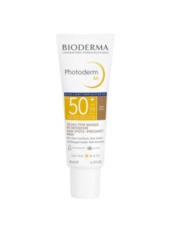 بيوديرما Photoderm M Spf50+ لون ذهبي، واقي من الشمس للكلف، 40 مل  - Image 1