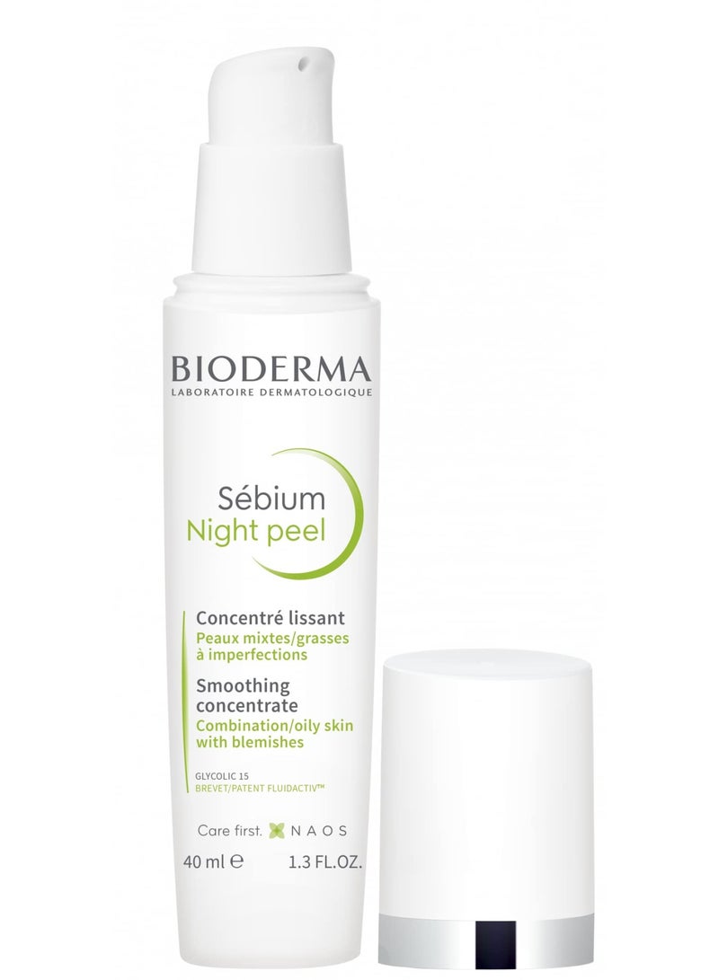 Bioderma Sebium Night Peel Smoothing Concentrate Gel For Combination To Oily Skin 40ml  - Image 1