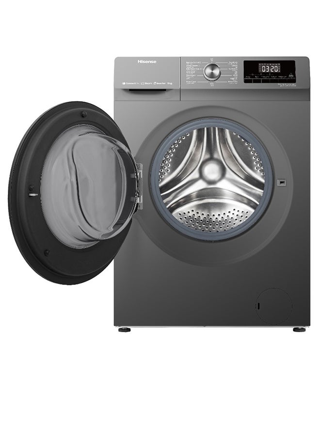 Hisense Front Load Fully Automatic Washing Machine With Inverter Motor, 1400 RPM 10 kg WFQA1014EVJMWT Titanium Grey  - Image 2