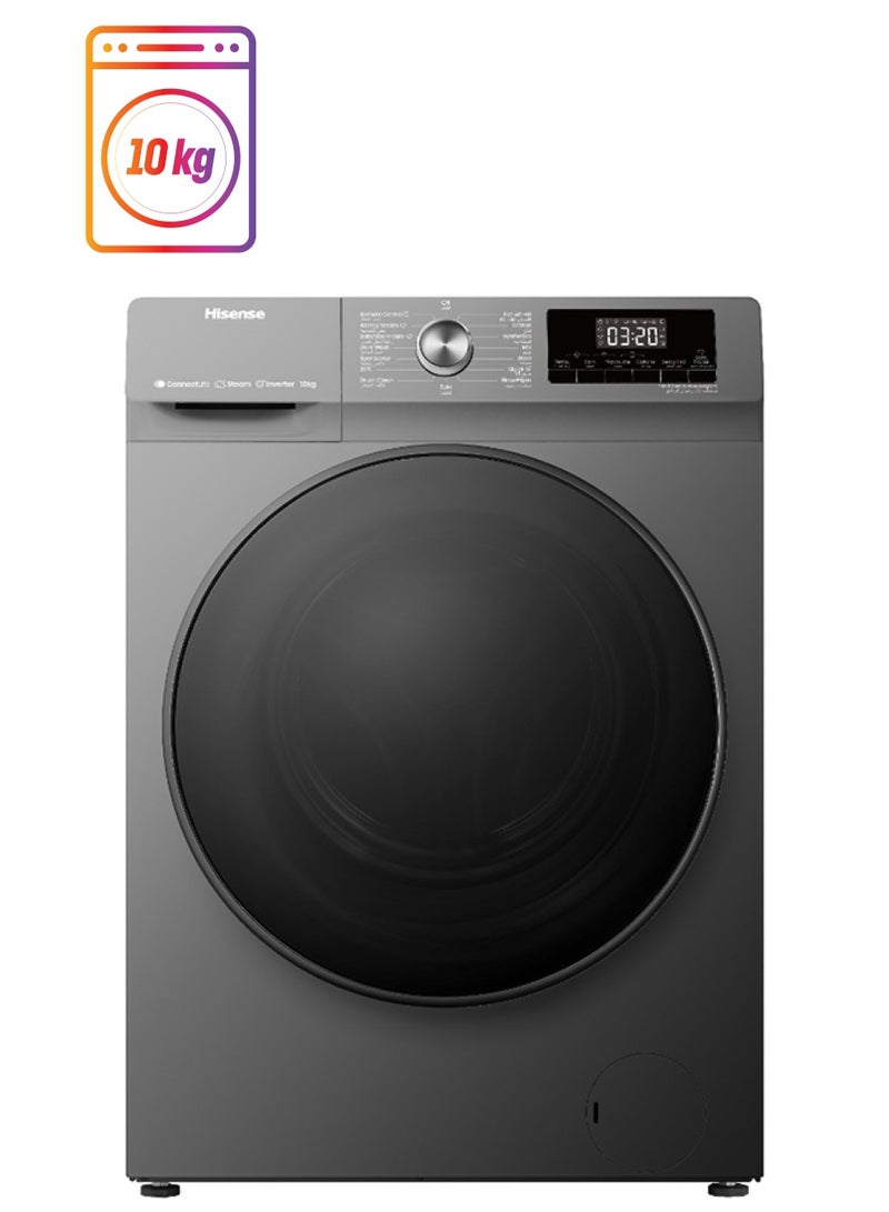 Hisense Front Load Fully Automatic Washing Machine With Inverter Motor, 1400 RPM 10 kg WFQA1014EVJMWT Titanium Grey  - Image 1