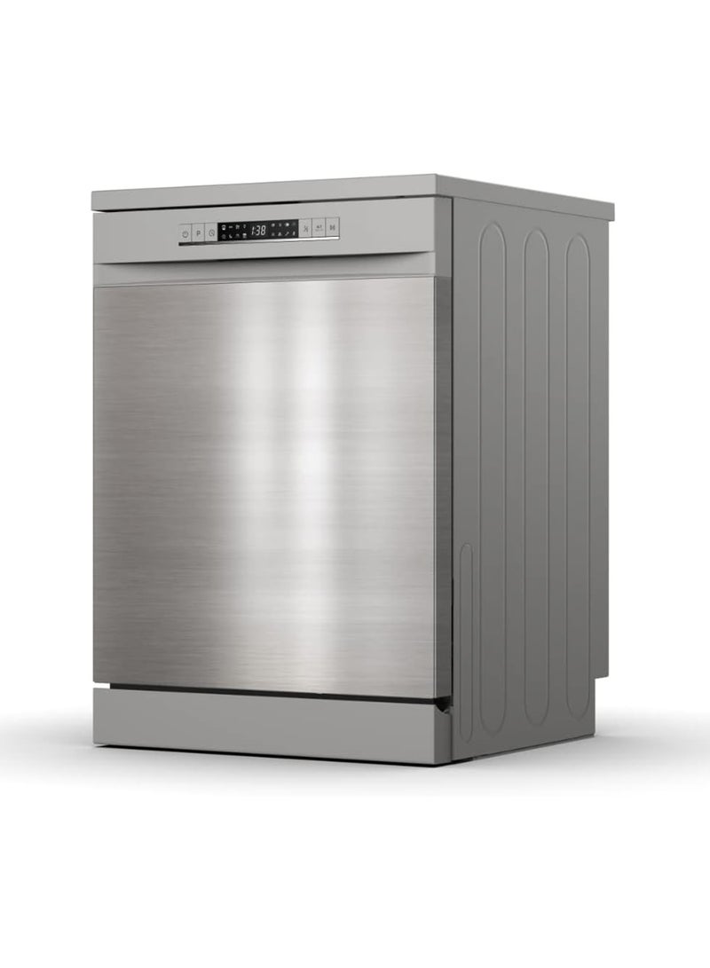Hisense - 13 Place Settings Freestanding Dishwasher, 8 Programs, Inox 15 L HS622E90X Silver - Image 1