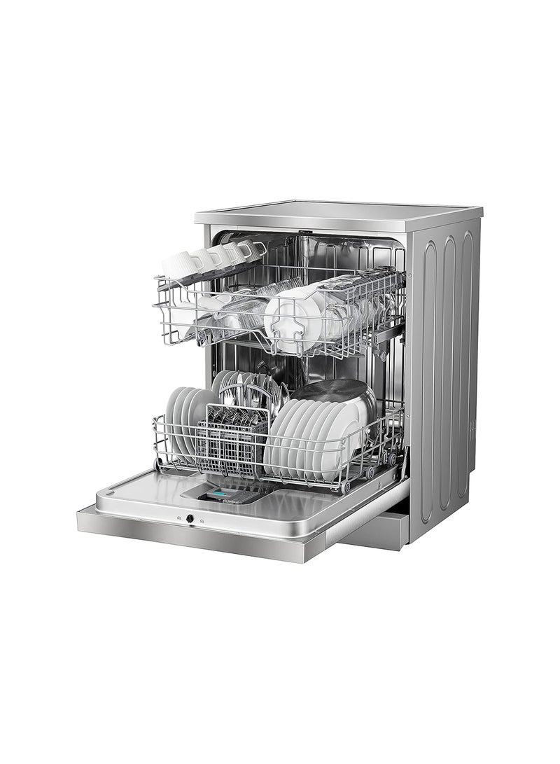 Hisense - 13 Place Settings Freestanding Dishwasher, 8 Programs, Inox 15 L HS622E90X Silver - Image 1