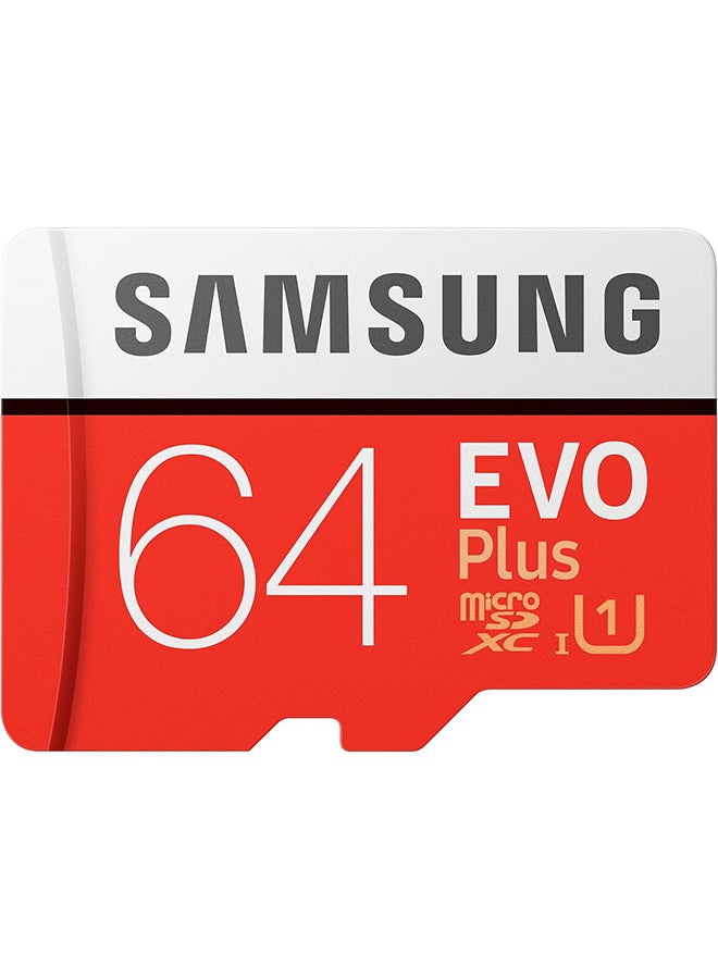 Samsung Evo Plus 64GB Micro SD SDXC card + adaptor Class 10, U1upto100MB/s MB-MC64HA/APC 64.0 GB  - Image 1