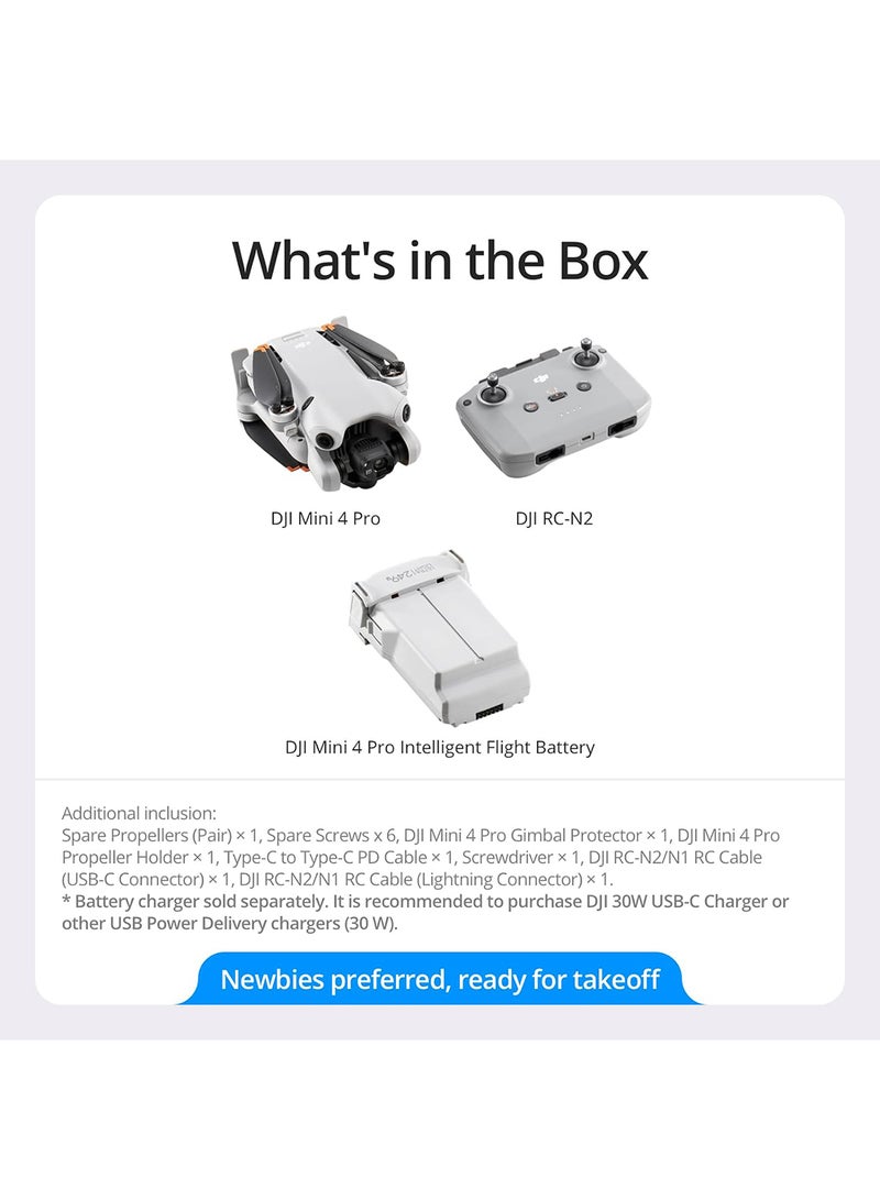 dji - Mini 4 Pro GL Folding Mini-Drone 4K HDR Video Camera MOIAT Certified - UAE Version - Image 1