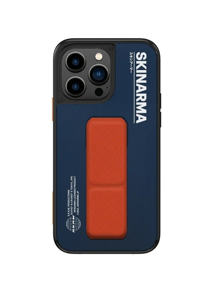 Skinarma - GYO Series TPU Protective Bumper Case And Extendable Grip Stand- Ultimate Protection With Style For iPhone 14 Pro - Blue - Image 1