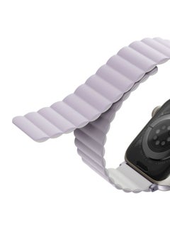 Uniq Revix Reversible Magnetic Silicone Watch Band Strap For Apple Watch 42 44 45 49 Mm Compatible With Premium Quality Lilac/White  - Image 4