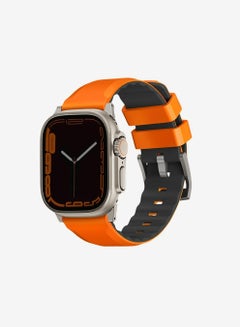 Uniq Linus Waterproof AiroSoft SIlicone Strap For Apple Watch 49 45 44 42 Mm Orange 