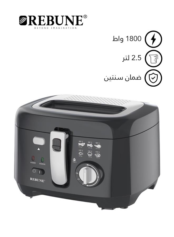 Electric Oil Fryer 2.5 L 1800 W RE-11-043 Black 