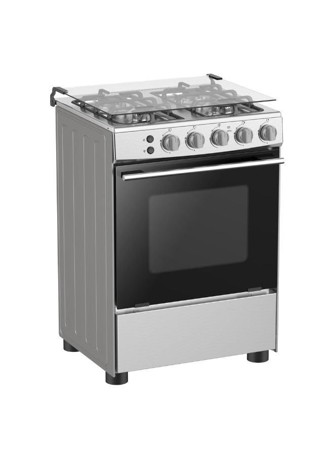 Hisense 60 Cm Freestanding Gas Cooker And 4 Burners With Flame Failure Device, Cast Iron Pan Support, Stainless Steel, HFG60121X Silver - Image 3