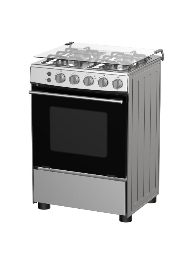Hisense 60 Cm Freestanding Gas Cooker And 4 Burners With Flame Failure Device, Cast Iron Pan Support, Stainless Steel, HFG60121X Silver - Image 2