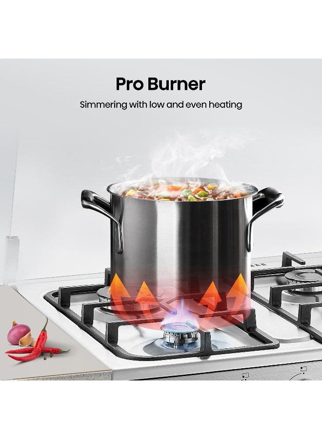 هايسنس طباخ غاز 60 سم و 4 شعلات مع جهاز عطل اللهب، دعامة مقلاة من الحديد الزهر، ستانلس ستيل، - Image 3