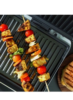 GEEPAS Grill Maker With Non Stick Cooking Plates with Overheat Protection, Cool Touch Housing and Handle, Power ON and Ready Indicators, Perfect for Grilling Vegetables, Chicken, Meat, etc| 1400 W GGT36548 White  - Image 4