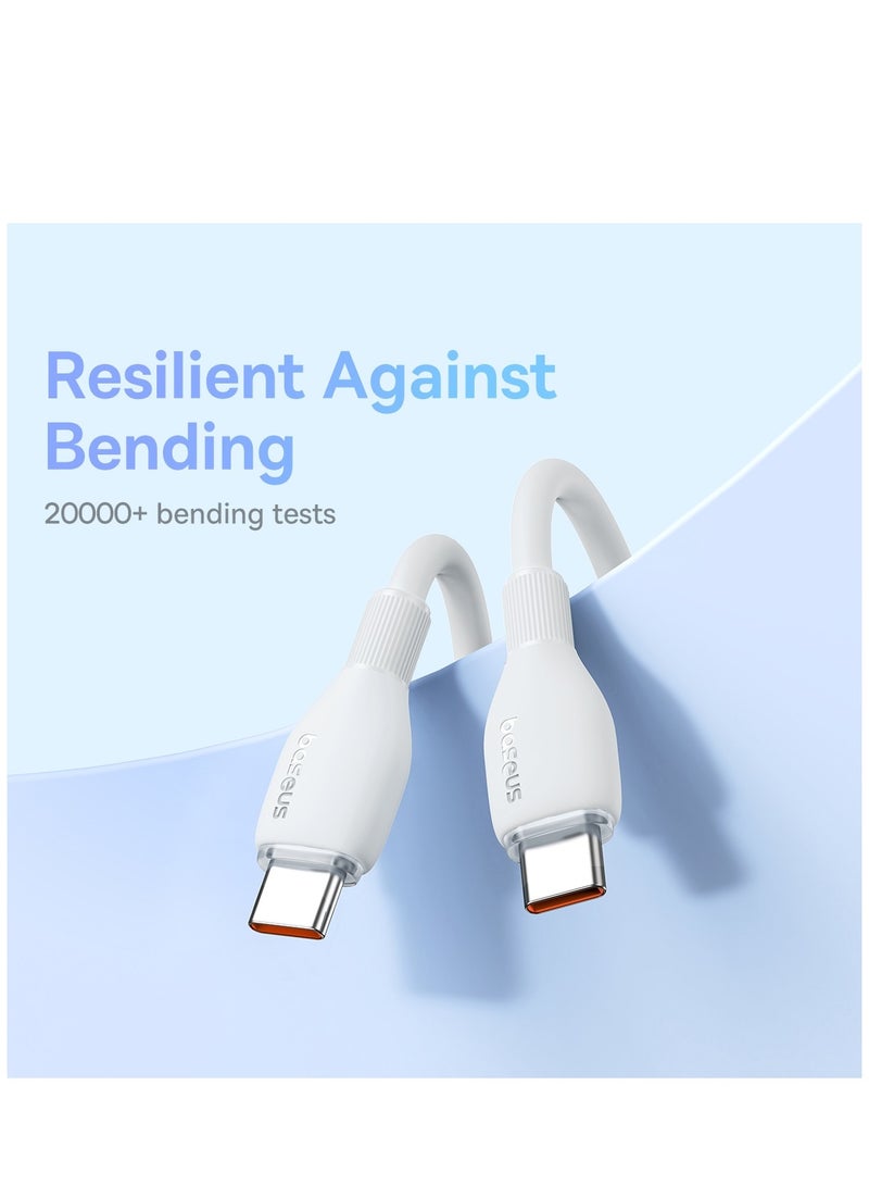 Baseus USB C To USB C Cable (1.2M), (100W/5A) USB C Charger Cable Fast Charge For iPhone 15/15Pro/15Plus/15ProMax, Samsung Galaxy S23, Huawei, iPad Pro 2021, iPad Air 4, MacBook Pro 2020 White - Image 5