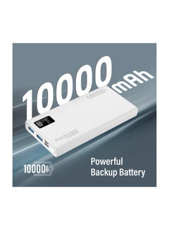 PROMATE 10000 mAh Universal Ultra-Slim iPhone 16 Power Bank, Portable Charger, 10W USB-C Input/Output Port, Dual USB, LED, Over-Heating Protection For iPhone 13/14, Galaxy, iPad, Bolt-10 Pro - White  - Image 2