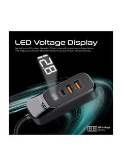 PROMATE iPhone 16 Car, Premium 120W DC Charger With Extended Fast-Charging Hub, Dual USB-C Power Delivery Ports, Dual Qualcomm QC 3.0 USB-A Ports And 1.5M Long Cable For iPhone 15, iPad Air - Black  - Image 5