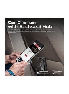 PROMATE iPhone 16 Car, Premium 120W DC Charger With Extended Fast-Charging Hub, Dual USB-C Power Delivery Ports, Dual Qualcomm QC 3.0 USB-A Ports And 1.5M Long Cable For iPhone 15, iPad Air - Black  - Image 2