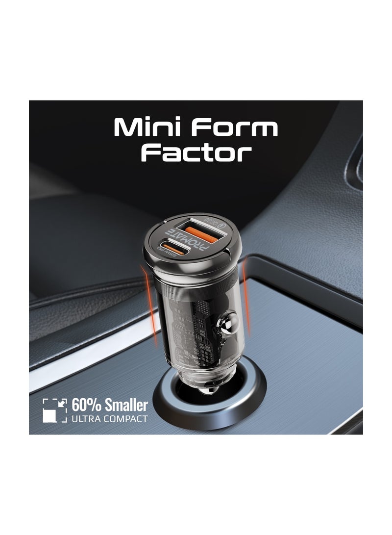 iPhone 15 Car Charger Transparent 65W Ultra Compact Car Adapter With USB Type C Power Port Qualcomm QC 3.0 USB A Port Mini Handle And Heat Protection For iPhone 14 MacBook Pro TransDrive Black - pnsku/N70001937V/45/_/1695298318/4bf12e97-79cc-49c6-a6f7-a3c04e8b1e7b