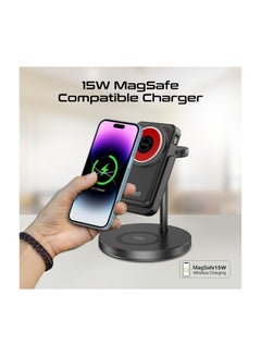 PROMATE 10000 mAh Charging Station With Detachable Power Bank, 15W MagSafe Compatible, 2W Apple Watch And 5W AirPods Charger Black  - Image 3
