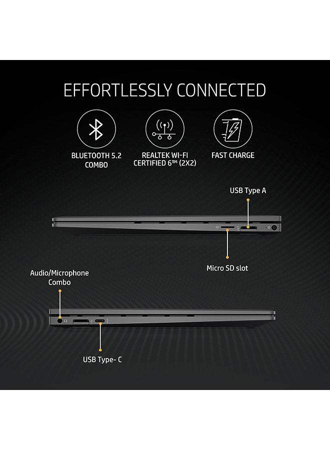 Envy 13 X360 Laptop With 13.3-Inch Display, AMD Ryzen 5 5600U Processor/16GB RAM/1TB SSD/AMD Radeon Graphics/Windows 11 Home English/Arabic Black
