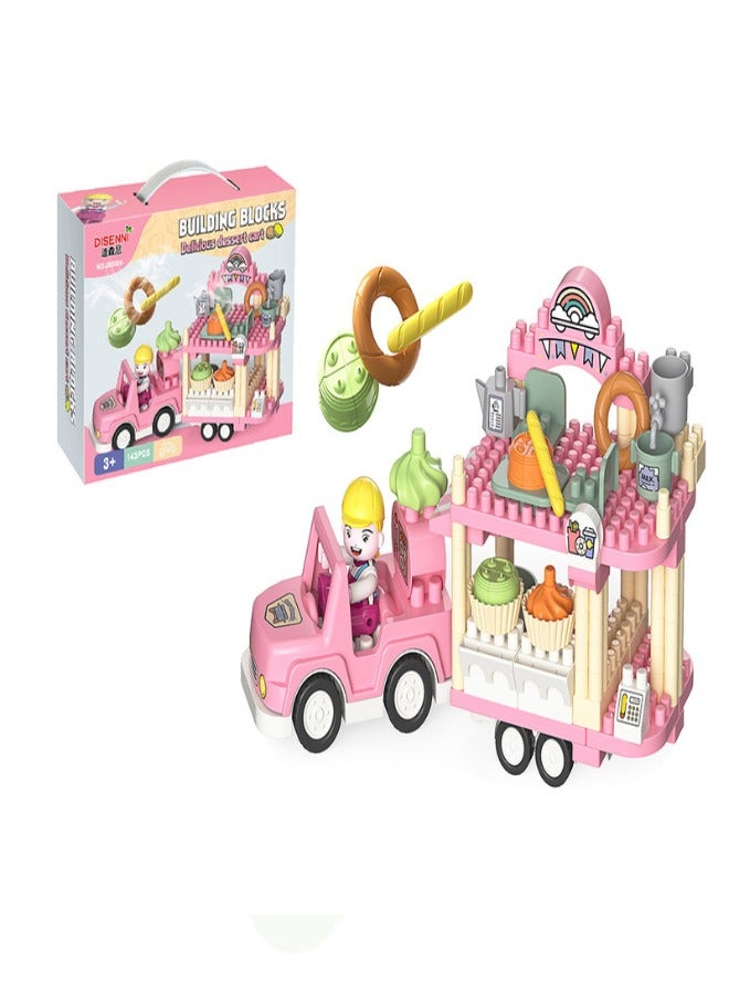 FAMILY CENTER Building Blocks 143pcs Play set-Pink 22-2301188 143  - Image 2