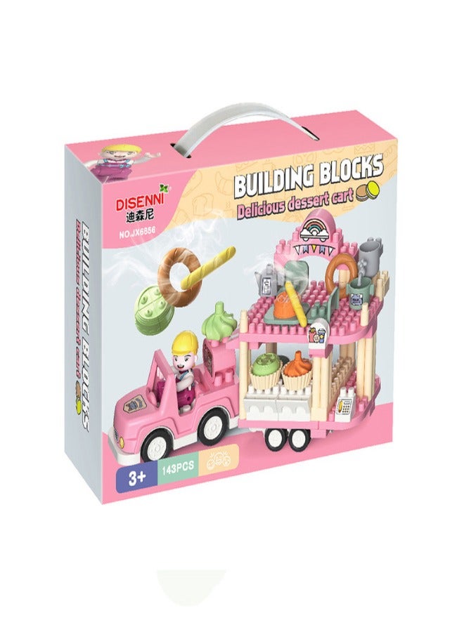 FAMILY CENTER Building Blocks 143pcs Play set-Pink 22-2301188 143  - Image 3