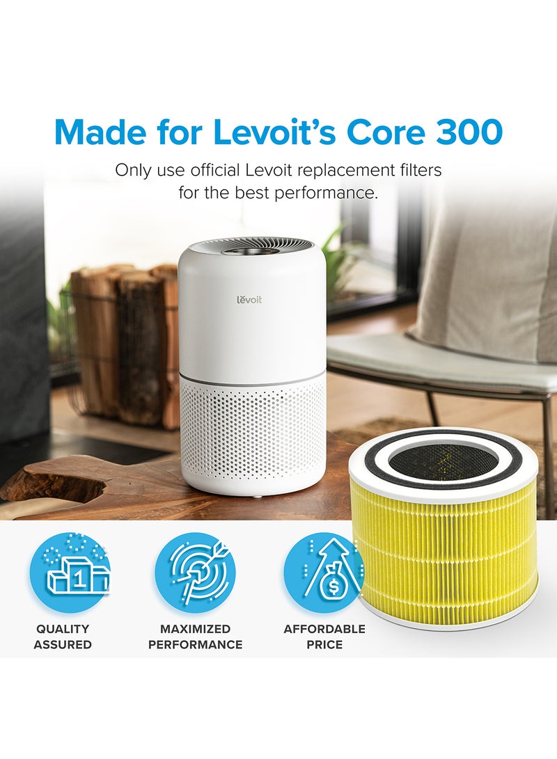 LEVOIT Core 300S True HEPA 3-Stage Pet Allergy Replacement Filter Core-300-RF-PA Yellow  - Image 4