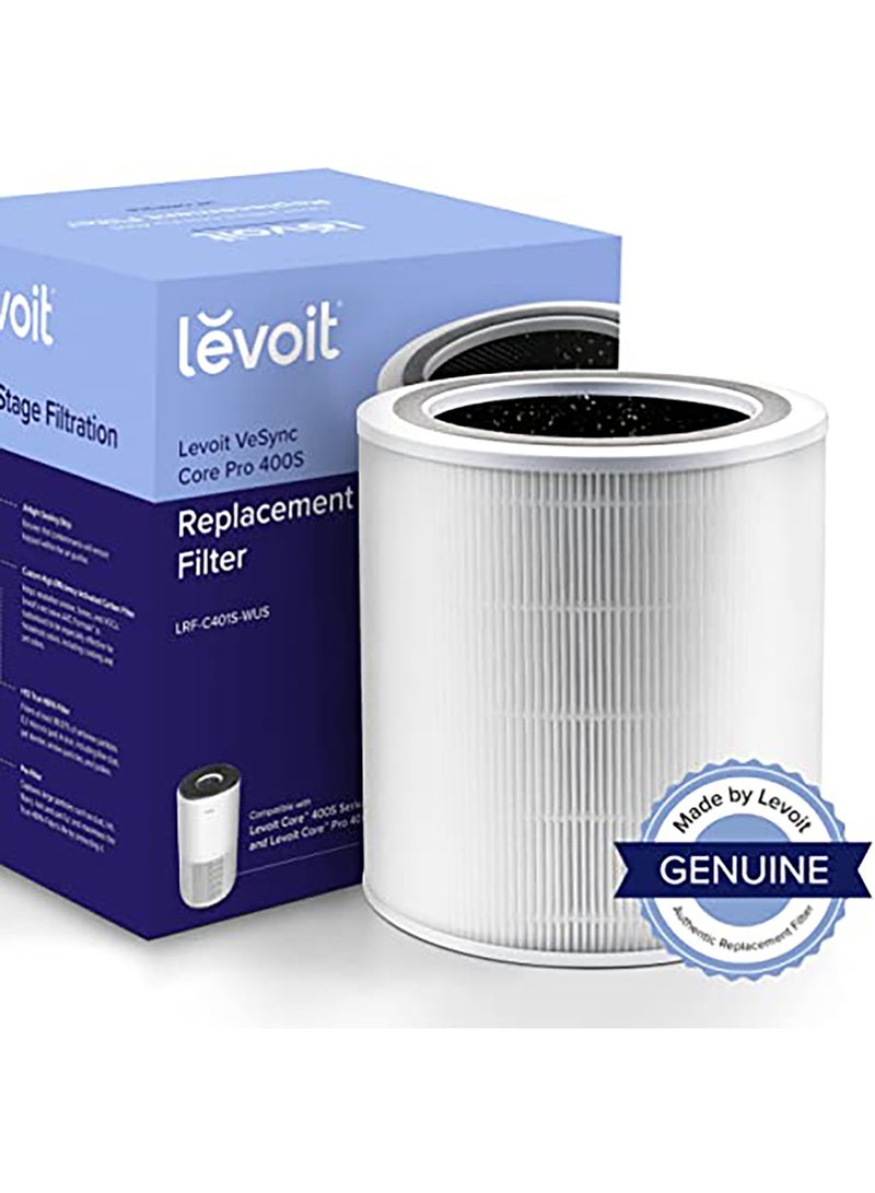 LEVOIT - LEVOIT Core 400S True HEPA 3-Stage Original Replacement Filter, Core 400S-RF White LRF-C401S-WUS WHITE - Image 1