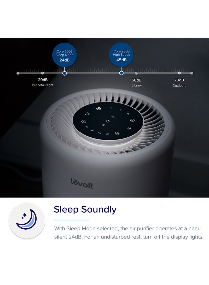 LEVOIT - LEVOIT Core 200S Smart WiFi Air Purifier Night Light Sleep Soundly Core-200S White - Image 1