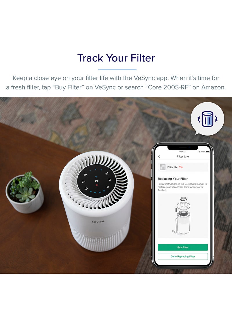 LEVOIT - LEVOIT Core 200S Smart WiFi Air Purifier Night Light Sleep Soundly Core-200S White - Image 1