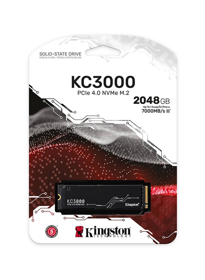 Kingston - KC3000 2TB M.2 2280 Internal SSD, Up to 7000MB/s Read &Write Speed, PCIe 4.0 x4 NVMe 3D TLC, 1.6PBW Terabytes, Heatsink, Low Profile, Black | SKC3000D/2048G 2 TB - Image 1