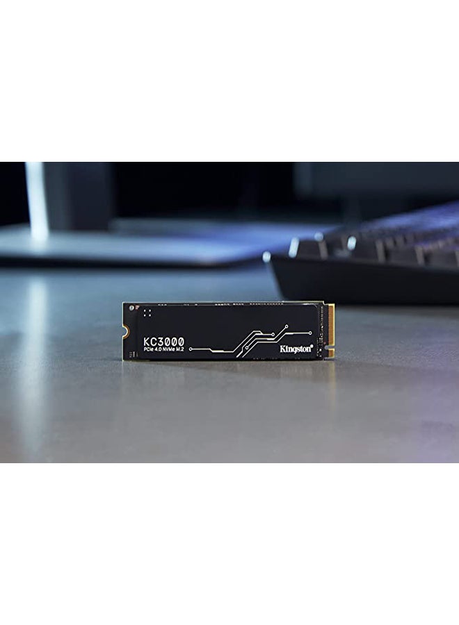 Kingston - KC3000 2TB M.2 2280 Internal SSD, Up to 7000MB/s Read &Write Speed, PCIe 4.0 x4 NVMe 3D TLC, 1.6PBW Terabytes, Heatsink, Low Profile, Black | SKC3000D/2048G 2 TB - Image 1