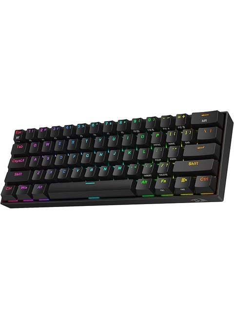 K530 Pro Draconic 60% لوحة مفاتيح ميكانيكية RGB لاسلكية، بلوتوث/2.4 جيجا هرتز/سلكية 3 أوضاع 61 مفتاحًا لوحة مفاتيح ألعاب مدمجة مع مقبس قابل للتبديل بنسبة 100%، ثنائي الفينيل متعدد الكلور مثبت على لوحة التعديل الحر ومفتاح بني ملموس