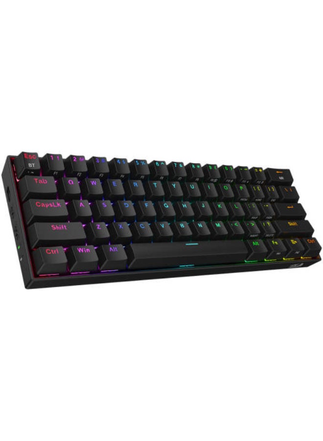 ريدراجون K530 Pro Draconic 60% لوحة مفاتيح ميكانيكية RGB لاسلكية، بلوتوث/2.4 جيجا هرتز/سلكية 3 أوضاع 61 مفتاحًا لوحة مفاتيح ألعاب مدمجة مع مقبس قابل للتبديل بنسبة 100%، ثنائي الفينيل متعدد الكلور مثبت على لوحة التعديل الحر ومفتاح بني ملموس - Image 2