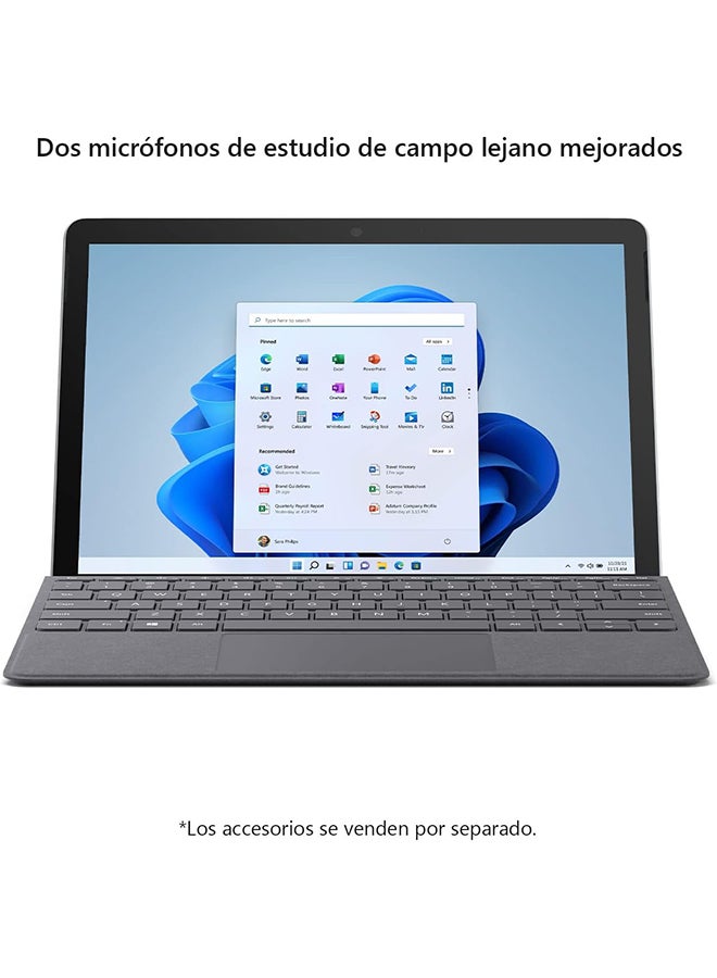 Microsoft - Surface Go 3 Laptop With 10.5-Inch Display Pentium Gold 6500Y CPU/8GB RAM/128GB SSD/Intel UHD Graphics/Windows 11 Home English Platinum - Image 1