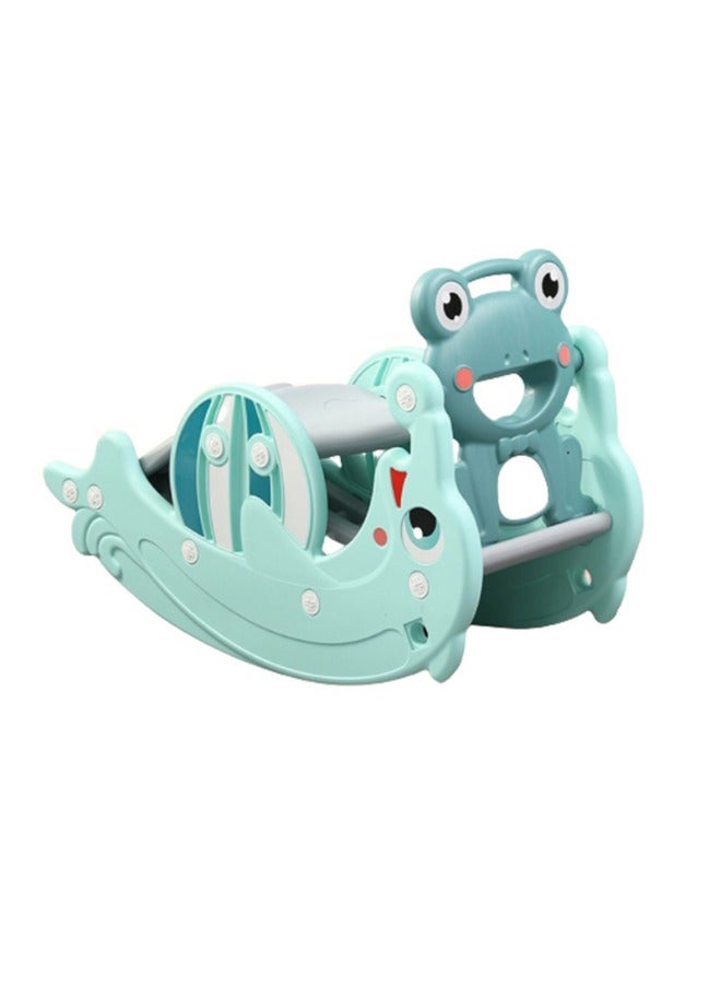Baby love 2 In 1 Dolphin Slide With Frog Rocking Chair Green 28-66-5008-49B  - Image 1