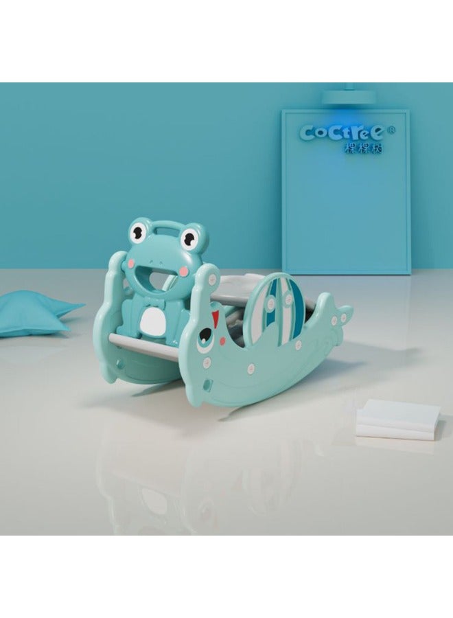 2 In 1 Dolphin Slide With Frog Rocking Chair Green 28-66-5008-49B