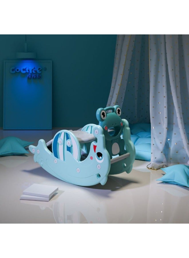 Baby love 2 In 1 Dolphin Slide With Frog Rocking Chair Green 28-66-5008-49B  - Image 2