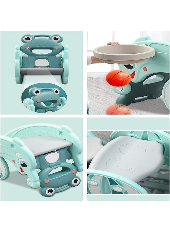 2 In 1 Dolphin Slide With Frog Rocking Chair Green 28-66-5008-49B