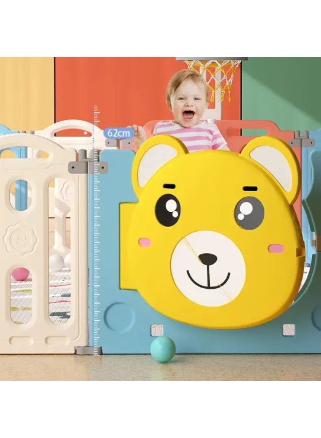 Baby love - Bear Foldable Fence Playpen Pink 28-Un37-11P - Image 1
