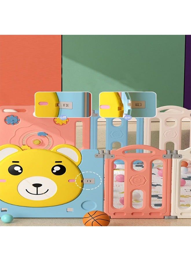 Baby love - Bear Foldable Fence Playpen Pink 28-Un37-11P - Image 1