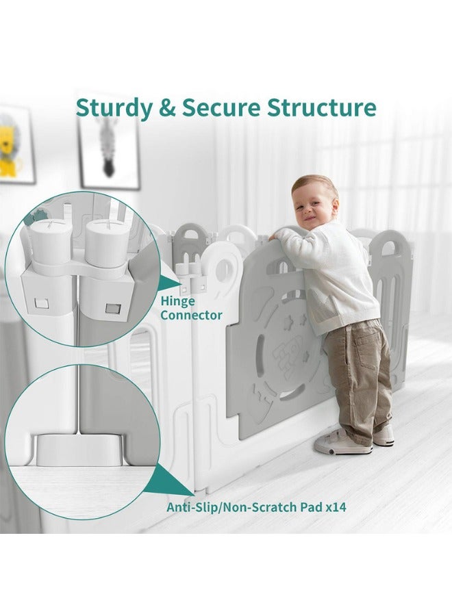 Baby love - Bear Foldable Fence Playpen Grey 28-Un37-13G - Image 1